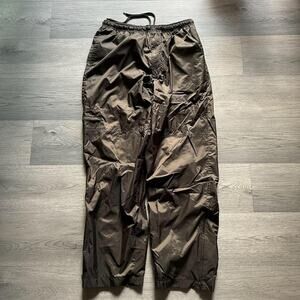 Vintage 90s Iridescent bronze Wide Leg Nylon Track Pants Baggy